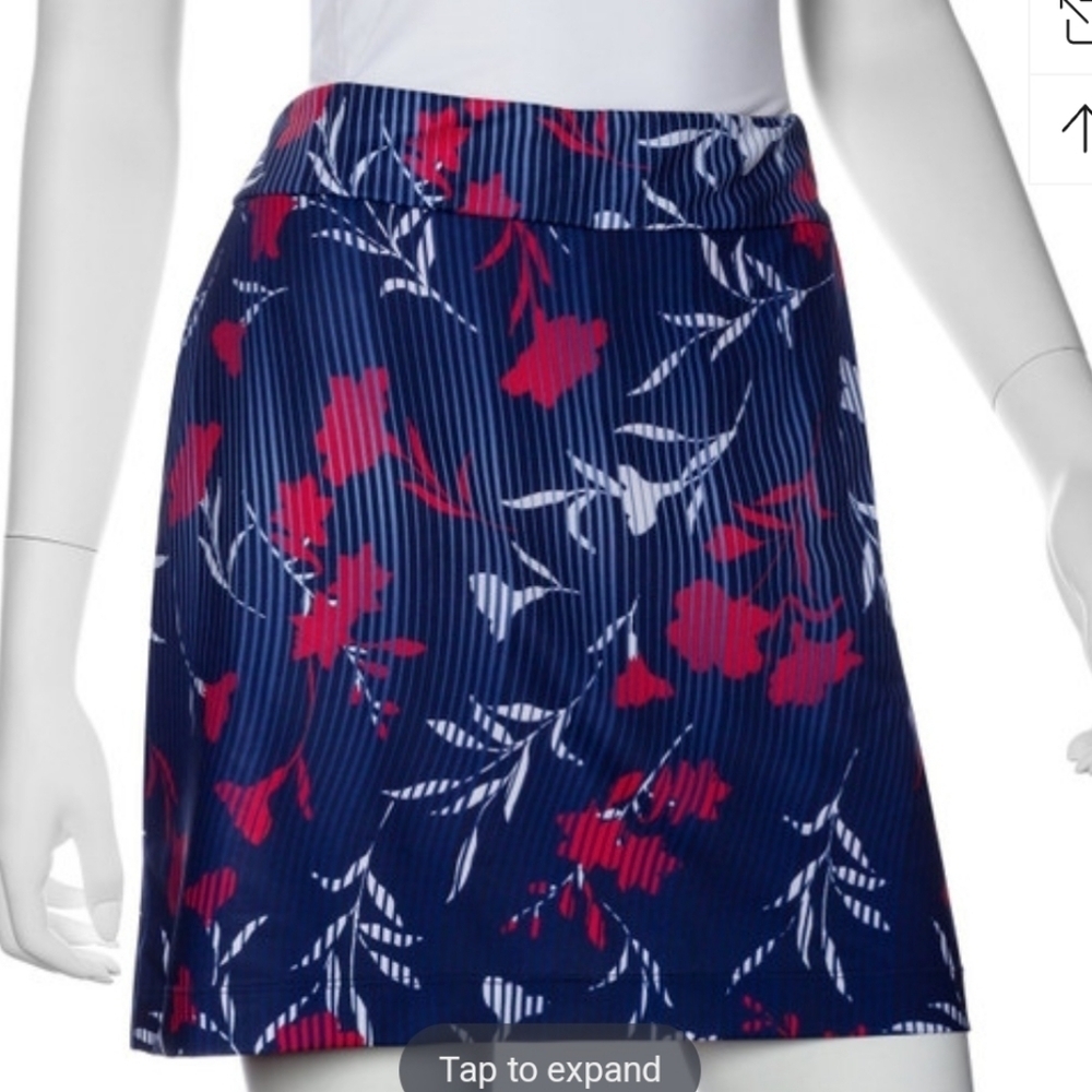 EP Pro NY Swirling Stripe Floral Print Golf Skort women's size small